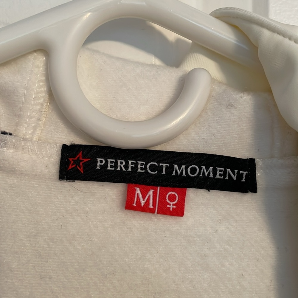 💫Perfect Moment Allos One Piece Ski Suit Snow White/Navy/Red—Medium 💫Like New - Picture 6 of 16